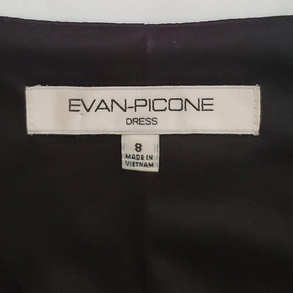 Evan-Picone Women's Classic Black Cap Sleeves Drape Neckline Cocktail Dress Sz 8 - Picture 9 of 13